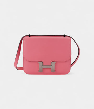Hermès Constance 18 Verso Rose D’ete/Terre Battue Chevre Palladium Hardware