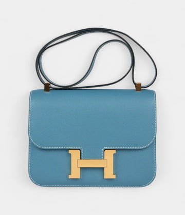 Hermès Constance 24 Blue Jean Epsom Gold Hardware
