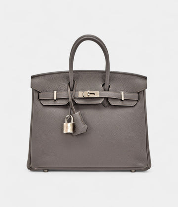 Hermès Etain Togo Birkin 25 Palladium Hardware
