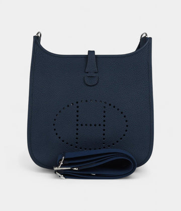 Hermès Evelyne III PM Bleu De Prusse Clemence Palladium Hardware