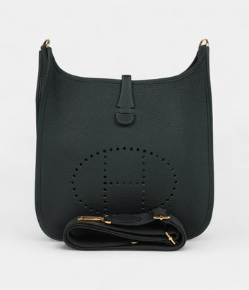 Hermès Evelyne III PM Vert Fonce Clemence Gold Hardware