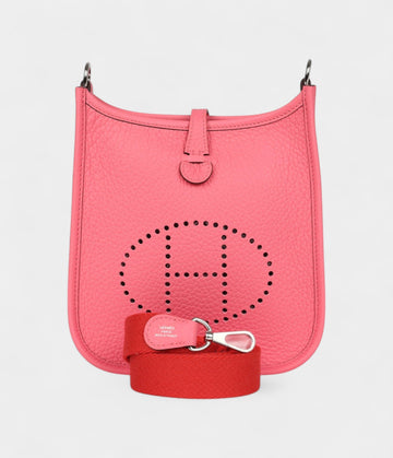 Hermès Evelyne TPM Rose Azalee Clemence Palladium Hardware