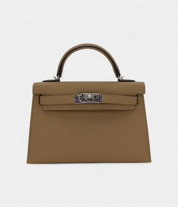 Hermès Kelly II Sellier Mini Poussiere Epsom Leather Palladium Hardware