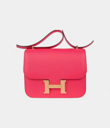 Hermes Mini Constance 18 Bag Rose Extreme Epsom Leather with Gold Hardware