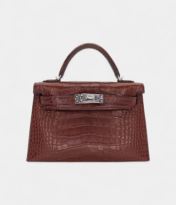 Hermès Mini Kelly II Havane Matte Alligator Palladium Hardware
