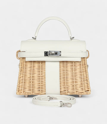 Hermès Mini Picnic Kelly 20 White Swift Palladium Hardware