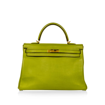Kelly 35 - Vert Anis Swift leather