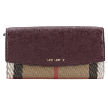 Burberry Nova Check Leather Canvas Long Wallet