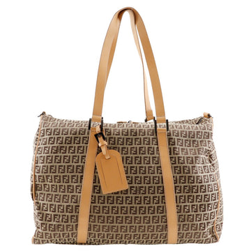 FENDI Boston Duffel bag 7EC014 Nylon canvas, leather Brown Zucchino Women Used