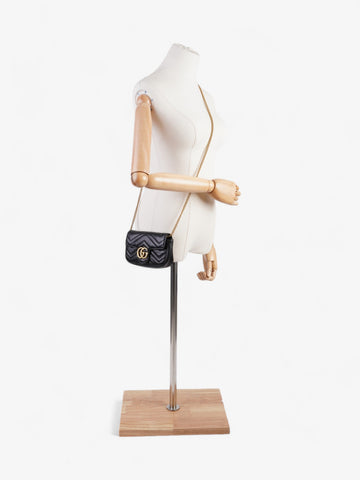 Gucci EC Marmont Black Matelasse Leather Super Mini