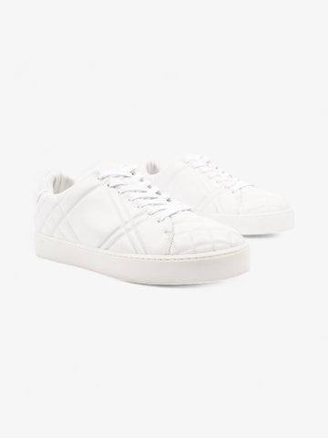 Burberry Westford Quilted Low Top White Leather EU 39.5 UK 6.5
