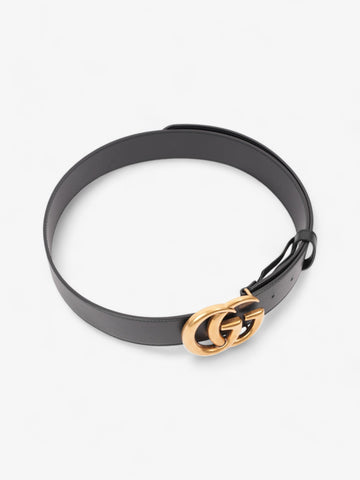 Gucci EC Marmont 2015 Re-Edition Wide Belt Black / Gold Leather 90cm / 36"
