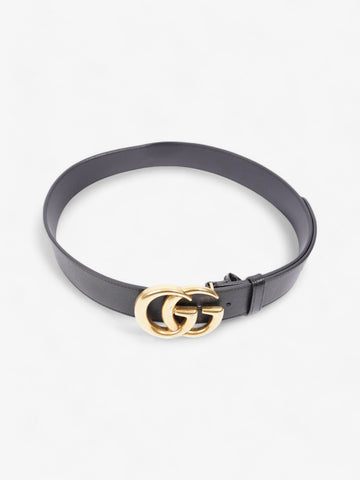 Gucci EC Marmont 2015 Re-Edition Wide Belt Black / Gold Leather 75cm / 30"