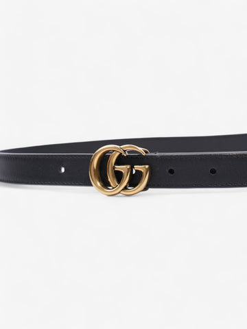 Gucci EC Marmont Thin Belt Black / Gold Leather 70cm / 28"