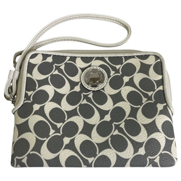 Wristlet Designer By Coach In Grey & White, Size:Small