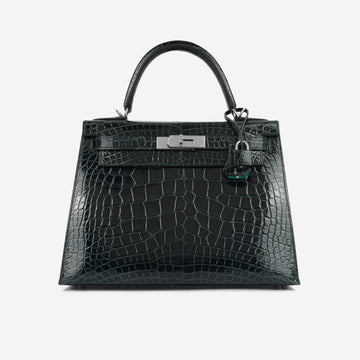 Hermès Kelly 28 Verso - Vert Cypres Alligator / Vert Jade (NWT)