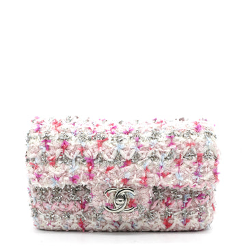 Chanel Classic Single Mini Flap Bag Quilted Tweed and Ribbon