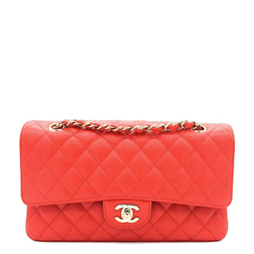 Chanel Red Quilted Caviar Leather Classic Double Flap Bag