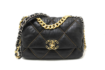 Limited Edition Chanel  Medium Black Quilted Lambskin Leather Shoulder Crossbody Bag