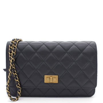 Chanel Aged Calfskin Reissue Wallet On Chain WOC Black