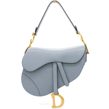 Dior Grained Calfskin Saddle Bag Medium Cloud Blue