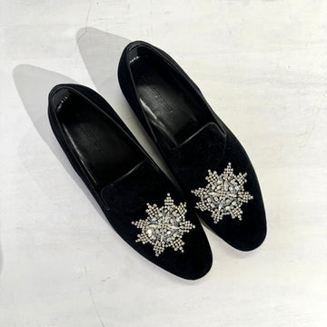 Alexander McQueen Crystal Velvet Men's Loafer Size42