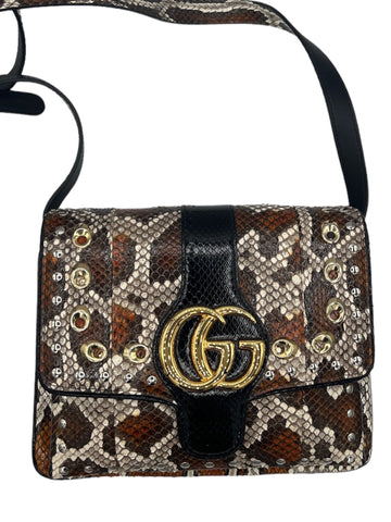 GG Arli Python Medium Shoulder Bag