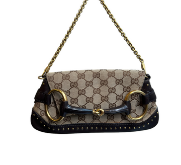 GUCCI - Brown Horsebit Pochette Bag
