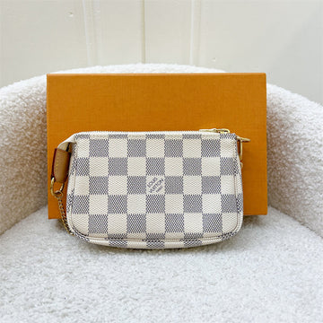 LV Mini Pochette Accessoires in Damier Azur Canvas in GHW