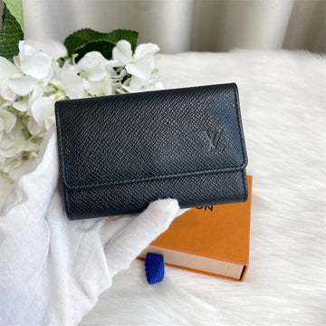 LV Key Holder in Black Taiga Leather SHW