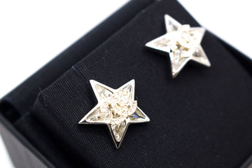 Chanel Star With CC Crystal Logo  N / Silver Metal CMXCM Earrings
