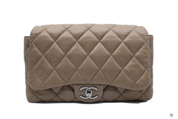 Chanel A Y Quilted Flap  Taupe /  Lambskin Shoulder Bags Shw