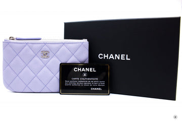 Chanel Classic Mini Pouch Lt. Purple / NF Caviar Pouch Shw