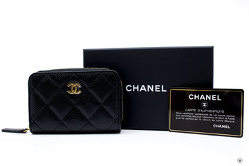 Chanel APY Classic CC Coin Purse Black / C Caviar Coin Purse Shw