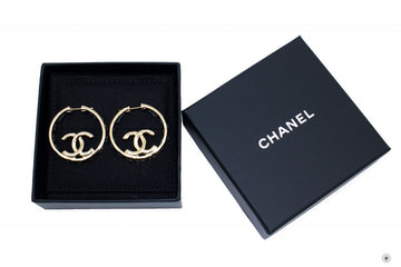 Chanel AB B CC With Woven Chain Details Round  Gold / NH Metal CM X CM Earrings