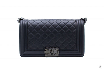 Chanel A Medium Boy Black /  Calfskin Shoulder Bags Bkhw