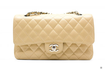 Chanel A Medium Classic Double Flap Beige Caviar .CM Shoulder Bags Shw