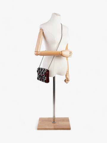 Gucci Dionysus Chain Wallet Black / Red / White Tweed