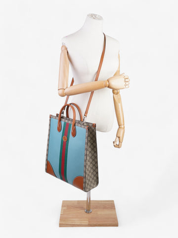 Gucci Interlocking G Web Tote Lunar New Year Limited Edition EC Supreme / Blue / Brown Coated Canvas