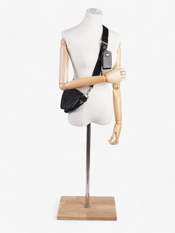 Prada Triangle Logo Zip Black Leather Small