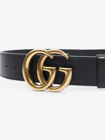 Gucci EC Marmont 2015 Re-Edition Wide Belt Black / Gold Leather 70cm / 28"