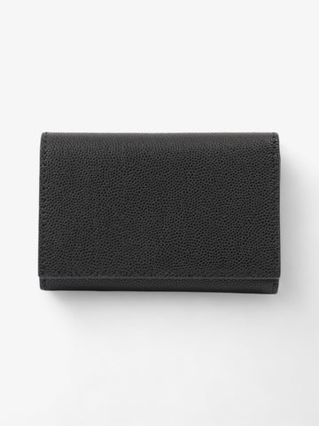 Burberry TB Compact Wallet Black / Gold Calfskin Leather