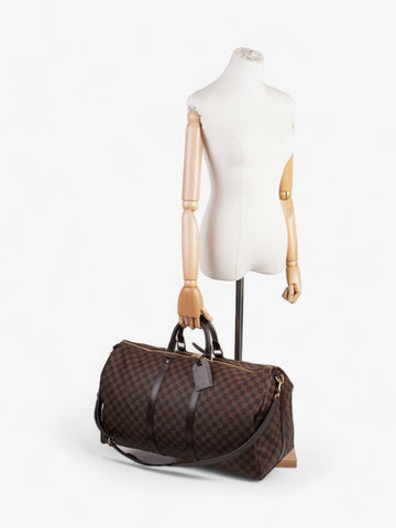 Louis Vuitton Keepall Bandouliere 55 Damier Ebene Coated Canvas