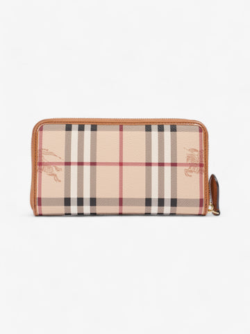 Burberry Zip Around Wallet Haymarket Check Canvas
