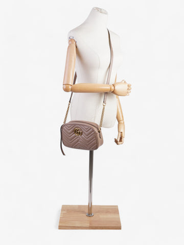 Gucci EC Marmont Dusty Pink Matelasse Leather Small