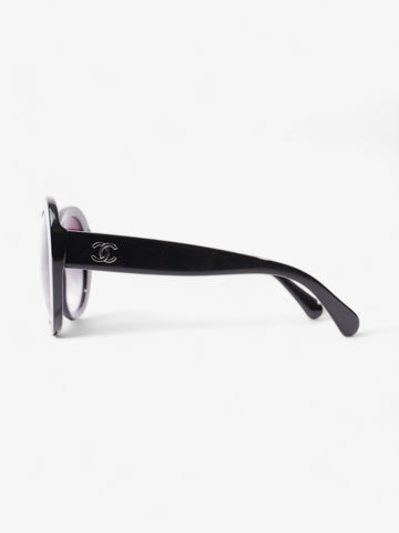 Chanel Oval CC Sunglasses Black Acetate 140mm