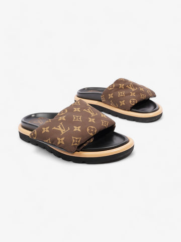 Louis Vuitton Pool Pillow Slides Khaki Monogram Nylon EU 39 UK 6