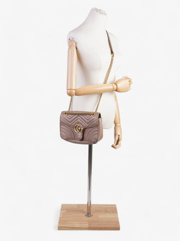 Gucci EC Marmont Dusty Pink Matelasse Leather Small