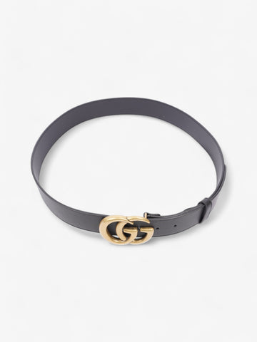 Gucci EC Marmont Wide Belt Black / Gold Leather 95cm / 38"