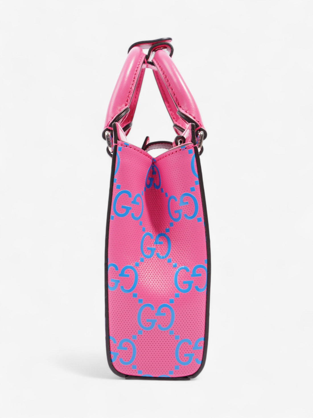 Gucci Gucci Mini Tote, EC logo Embossed Pink / Blue Leather